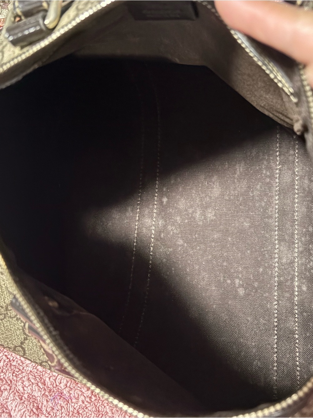 Gucci Beige Monogram Canvas Satchel with Dark Brown Trim - Picture 11 of 14